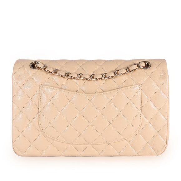 Chanel Beige Quilted Caviar Classic Medium Double Flap Bag - Picture 2 of 9